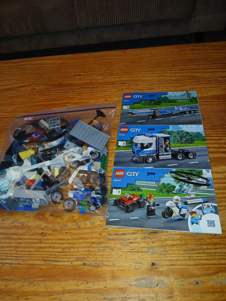 lego 60244 politie helicoptertransport, Ophalen of Verzenden, Gebruikt, Complete set, Lego