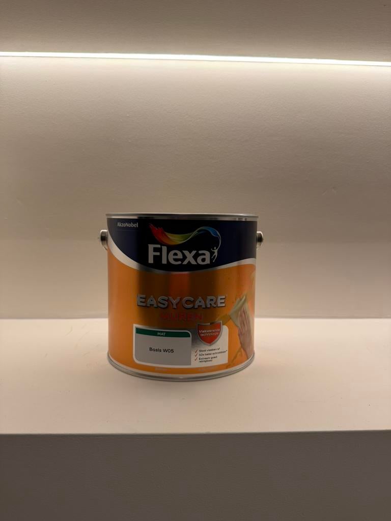 Nieuwe 2.5L Flexa Easycare muurverf RAL9001, Ophalen, Wit, Nieuw, Verf