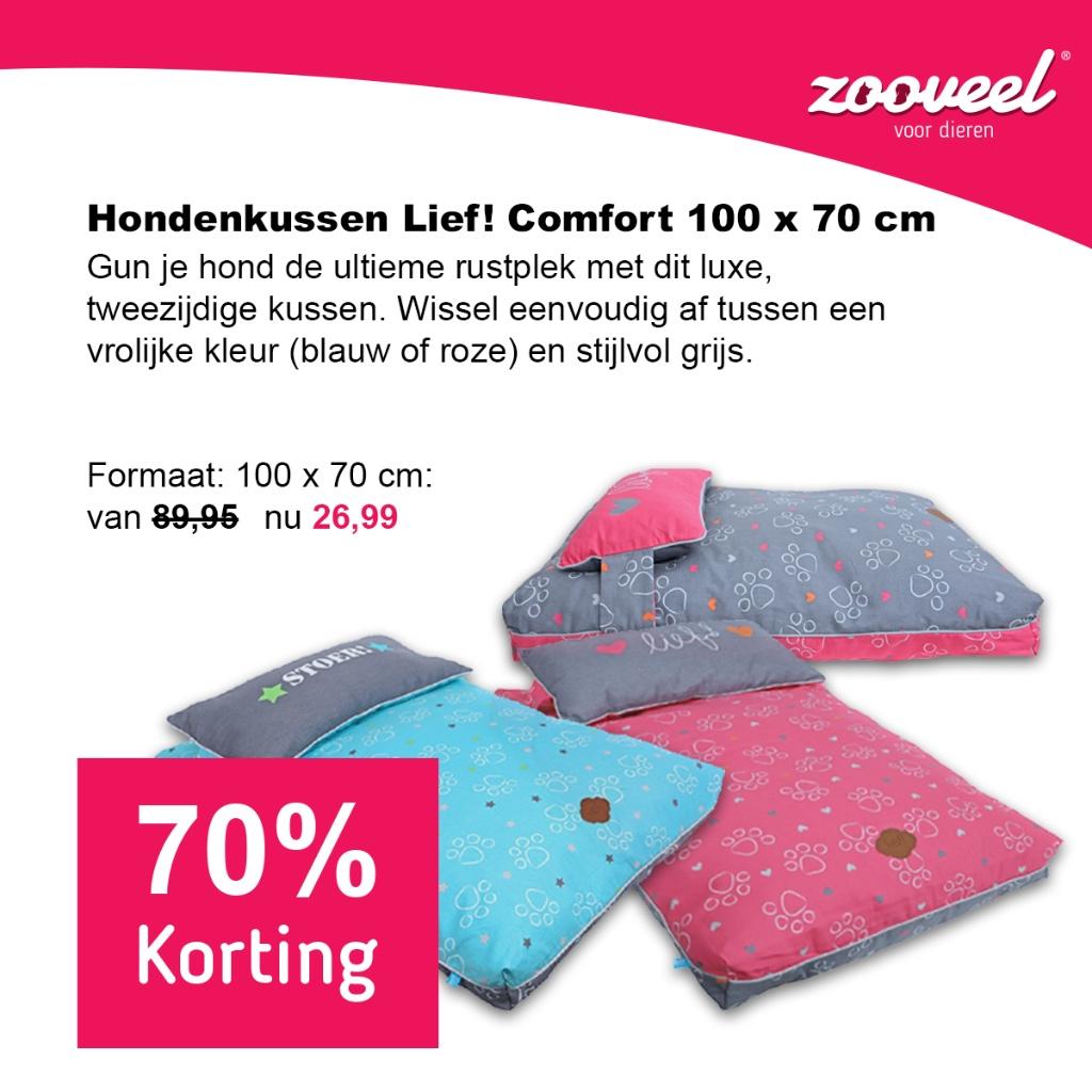 Hondenkussen Lief! Comfort Tweezijdig 100x70 cm, Ophalen of Verzenden, Nieuw, Katoen