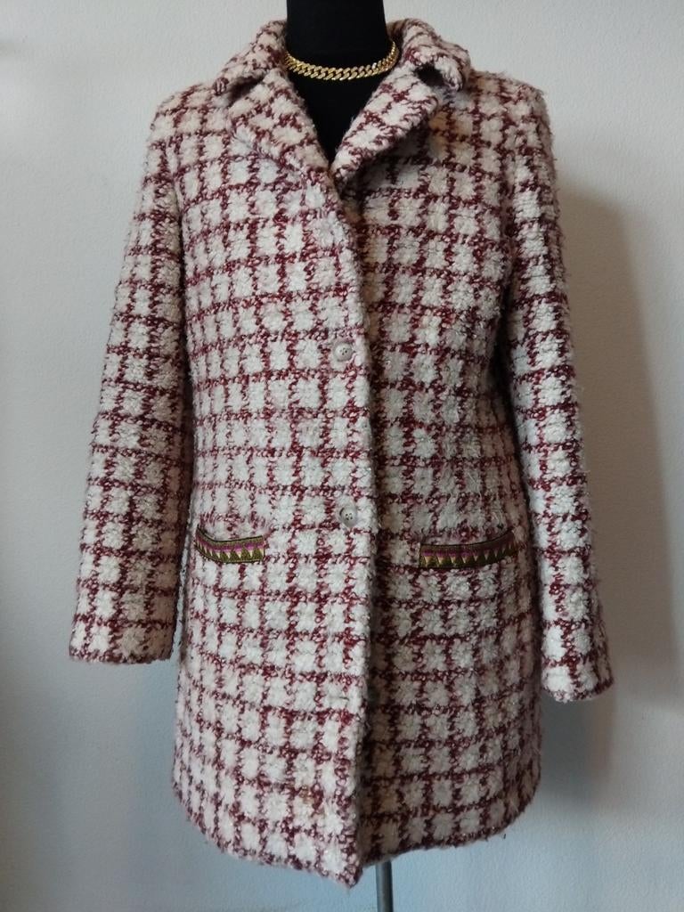 POM Amsterdam tussenjas van virgin wol, maat 2, Kleding | Dames, Jassen | Winter, Maat 38/40 (M), POM Amsterdam, Wit, Ophalen of Verzenden