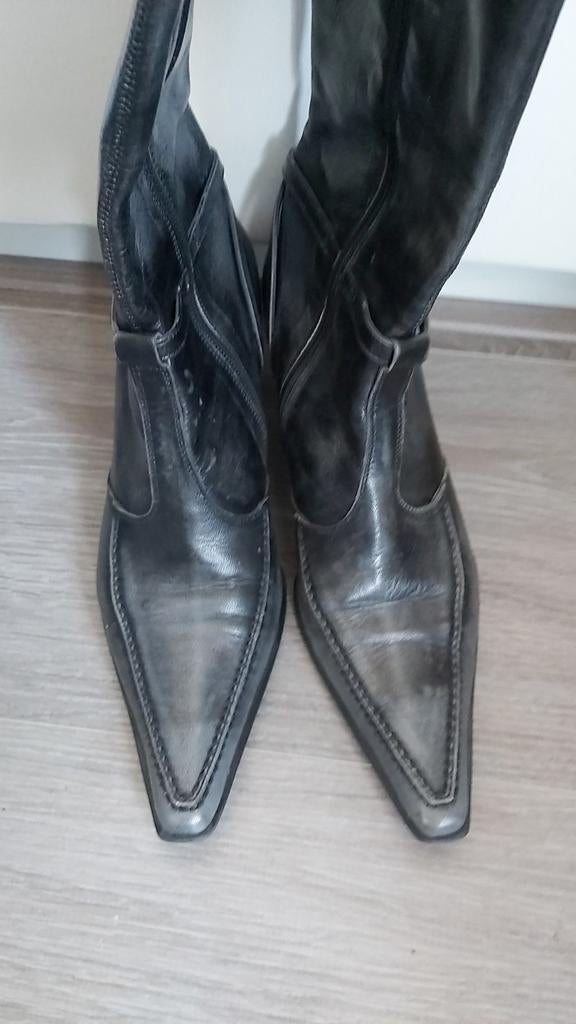 I.z.g.s. Grijze leren laarzen van Roberto d' Angelo, Hoge laarzen, Roberto d' Angelo, Ophalen of Verzenden, Zo goed als nieuw