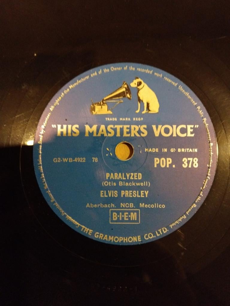 Elvis Presley - Paralyzed 78RPM, Ophalen of Verzenden, Gebruikt, 10 inch