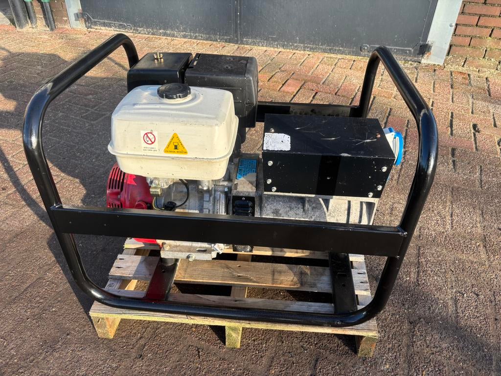 6 KVA aggregaat 230 Volt Honda GX340 Benzine generator, Ophalen, Gebruikt, 5 tot 10 kVA, Benzine