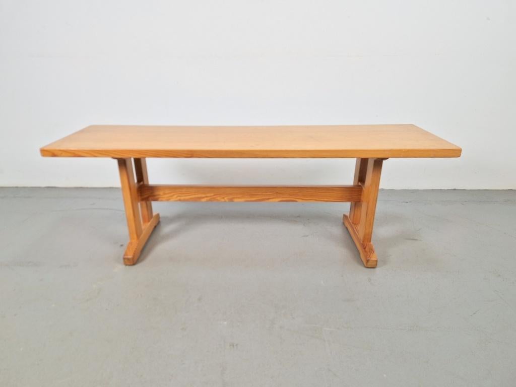 Scandinavisch Daumiller pine houten bank 1960 grenen bankje, Huis en Inrichting, Krukjes, N, N, Ophalen of Verzenden, Zo goed als nieuw