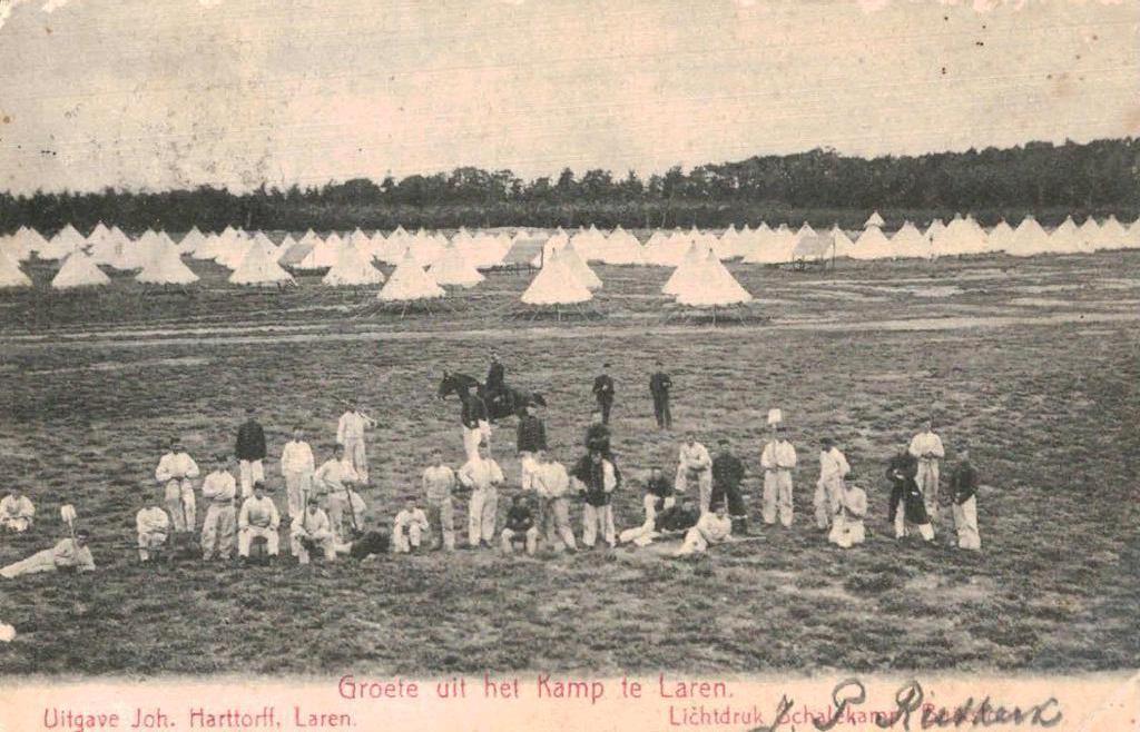 LAREN Groete uit het Kamp te Laren, Ophalen of Verzenden, Voor 1920, Gelopen, Noord-Holland