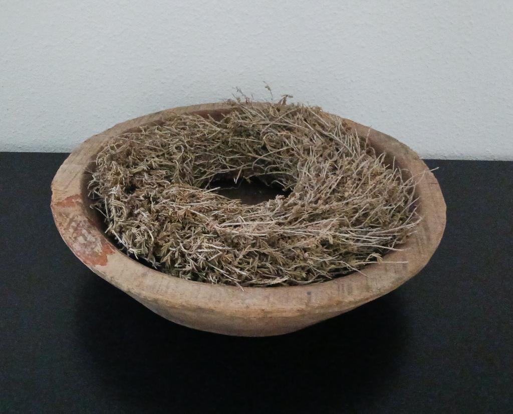 Oud houten schaal, Huis en Inrichting, Woonaccessoires | Schalen en Manden, Zo goed als nieuw, Schaal, Rond, Hout, Ophalen