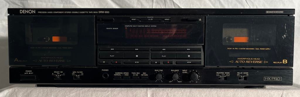 Denon DRW-850 Dubbel Cassettedeck - Zeldzaam -Dolby - HX PRO, Audio, Tv en Foto, Ophalen of Verzenden