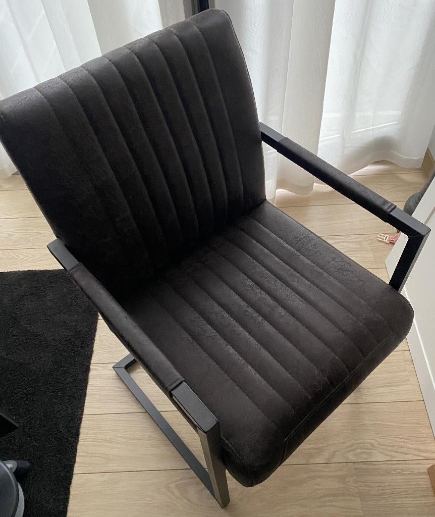 Eettafel stoelen (6 stuks), Ophalen, Gebruikt, Bruin, Leer