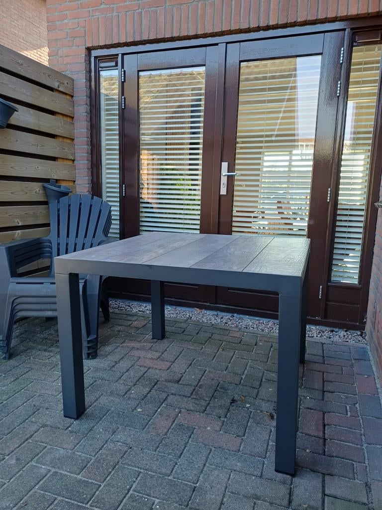 Tuin tafel vierkant metaal, Tuin en Terras, Tuintafels, Ophalen, Gebruikt, Vierkant, Metaal