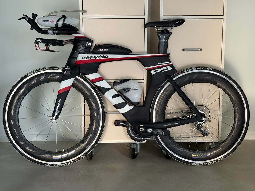 Cervelo P5 TT Triatlonfiets met Zipp 808 wielen., Fietsen en Brommers, Fietsen | Racefietsen, Gebruikt, Heren, Overige merken
