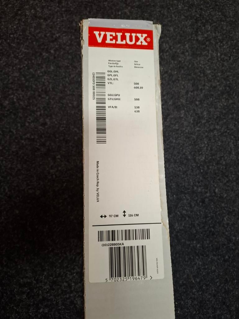 Velux plisse en verduisterd rolgordijn in 1, Ophalen of Verzenden, Crème, 50 tot 100 cm, Minder dan 100 cm