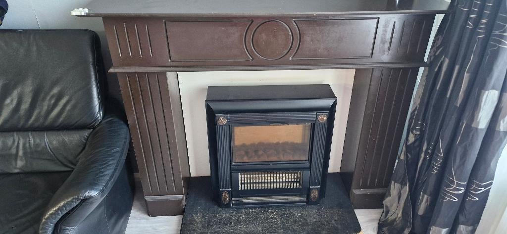 Schouw met elektrische kachel, Huis en Inrichting, Kachels, Ophalen, Gebruikt, Overige soorten, Elektrisch