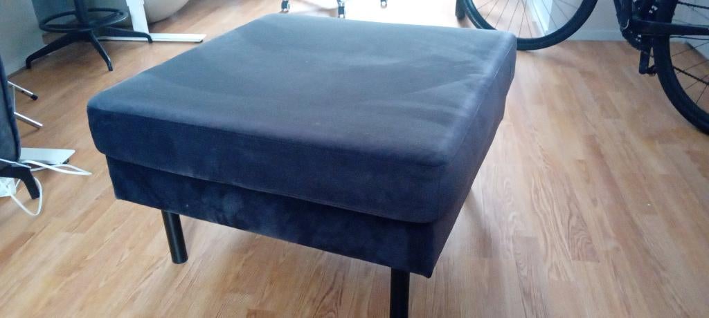 Luxe grote hocker / salontafel (75x75 cm) - Donkerblauw, Ophalen, Hotel chique, Eric Kuster, Richmond, Eichholtz, Landelijk modern