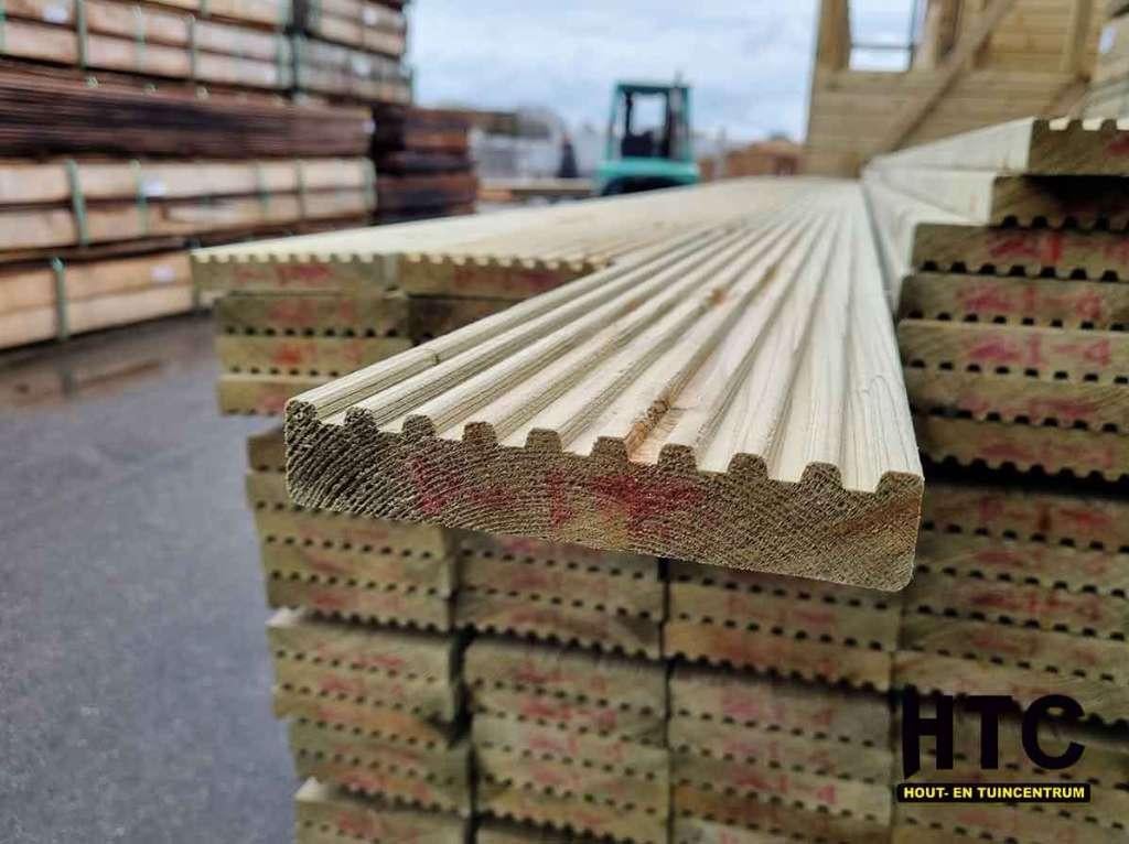 Geïmpregneerde vlonderplank AA kwaliteit 28x145mm €2,50 m1, Ophalen of Verzenden, Nieuw, Hout