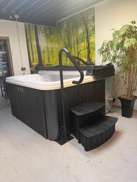 vierkante hout gestookte hottub, Tuin en Terras, Bubbelbaden en Hottubs, Nieuw, Afdekzeil, Trap, Ophalen