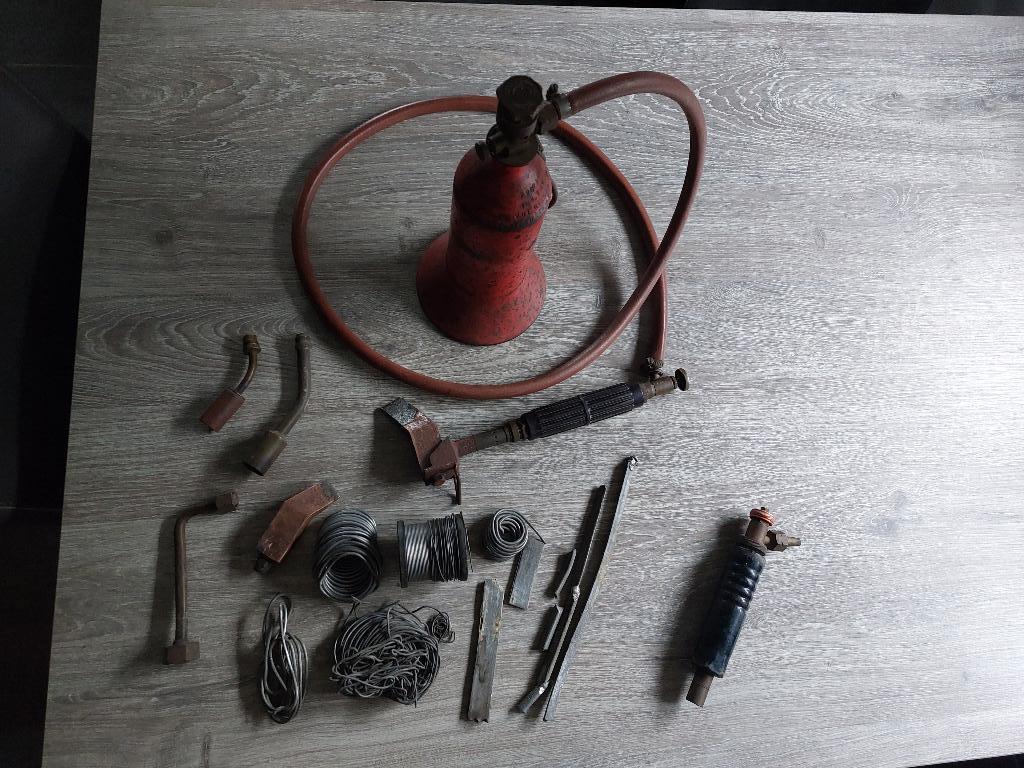 Soldeerset Hasmi karweifles vulpijp brander tin soldeerbout, Ophalen of Verzenden, Gebruikt