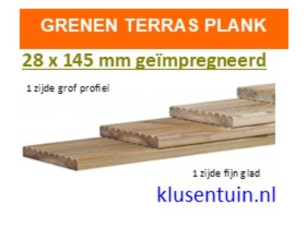 Grenen vlonderplanken 28 x 145 mm  AKTIE !!, Tuin en Terras, Terrasdelen en Vlonders, Ophalen, Nieuw, Hout