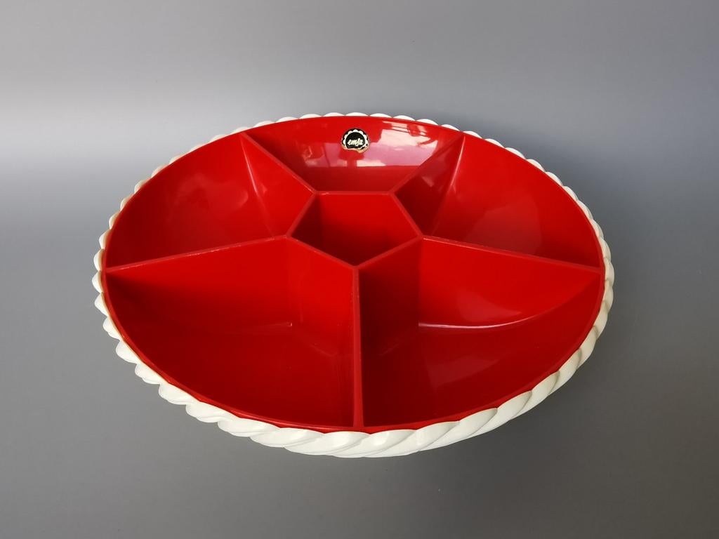 Retro vintage Emsa hapjes snack schaal met origineel etiket, Verzenden, Huis en Inrichting