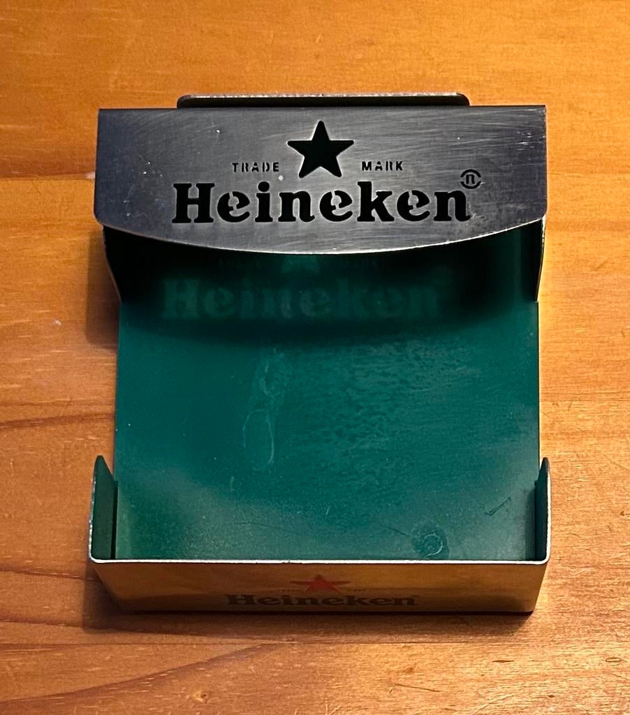 Heineken servetten/ menukaart Houder RVS, Ophalen of Verzenden, Gebruikt, Gebruiksvoorwerp