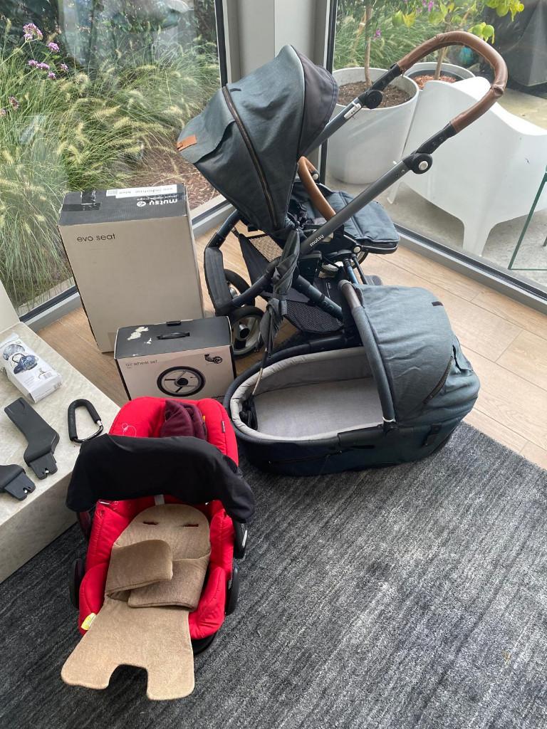 Mutsy Kinderwagen Evo Industrial Denim, Kinderen en Baby's, Kinderwagens en Combinaties, Ophalen, Gebruikt, Mutsy