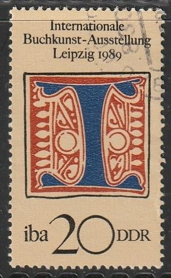 DDR 1989 3245 Initiaal I, Gest, Ophalen of Verzenden, DDR, Gestempeld