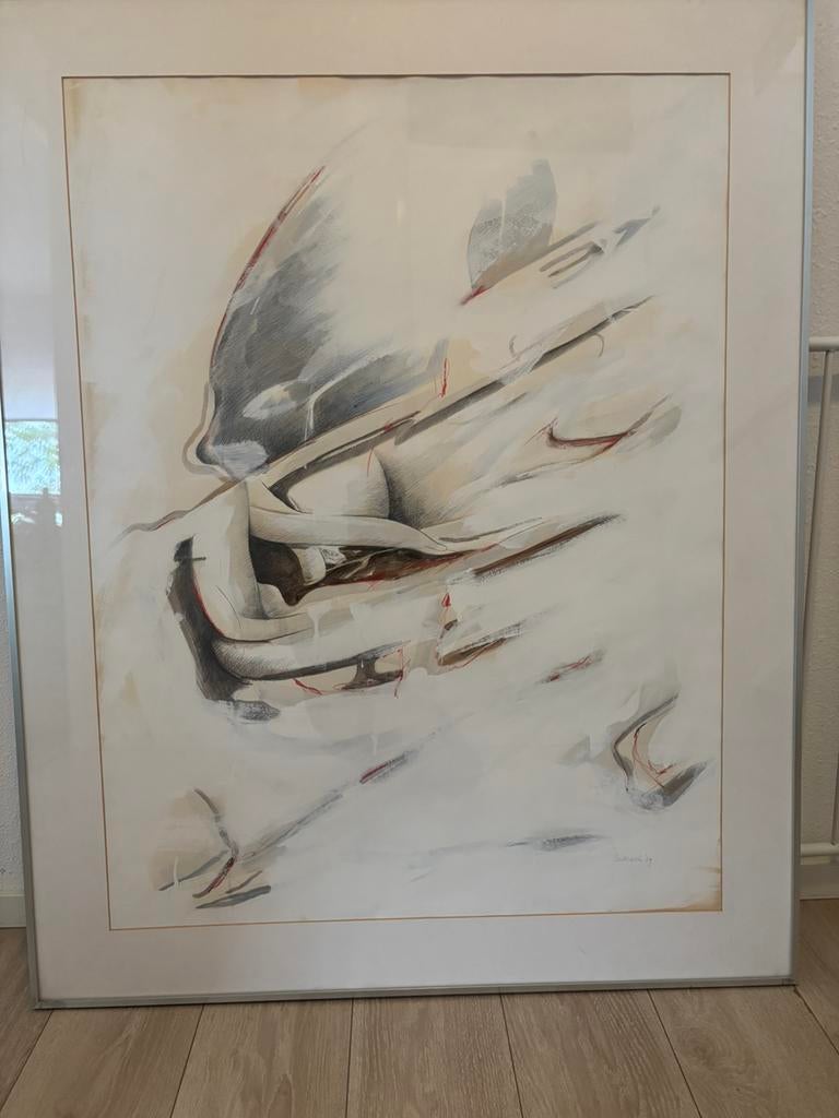 Zeefdruk Leo Musch ‘89  “Ontketend” gesigneerd, Ophalen of Verzenden