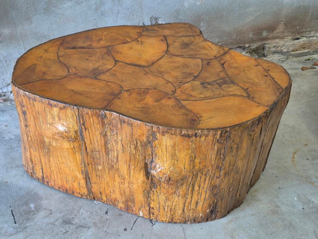 gave salontafel. boomstam. gelakt, Ophalen, 50 tot 100 cm, 50 tot 100 cm, Zo goed als nieuw