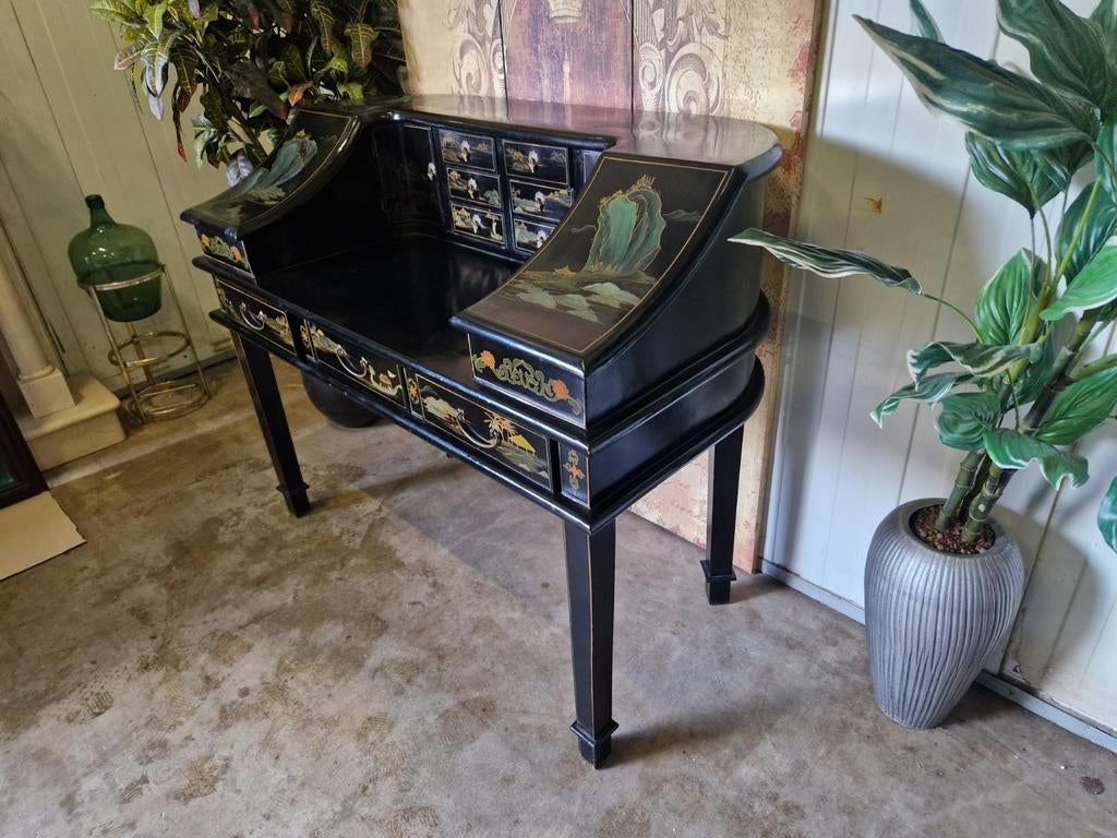 Antieke Oosters schrijftafel, bureau, desk, Ophalen of Verzenden