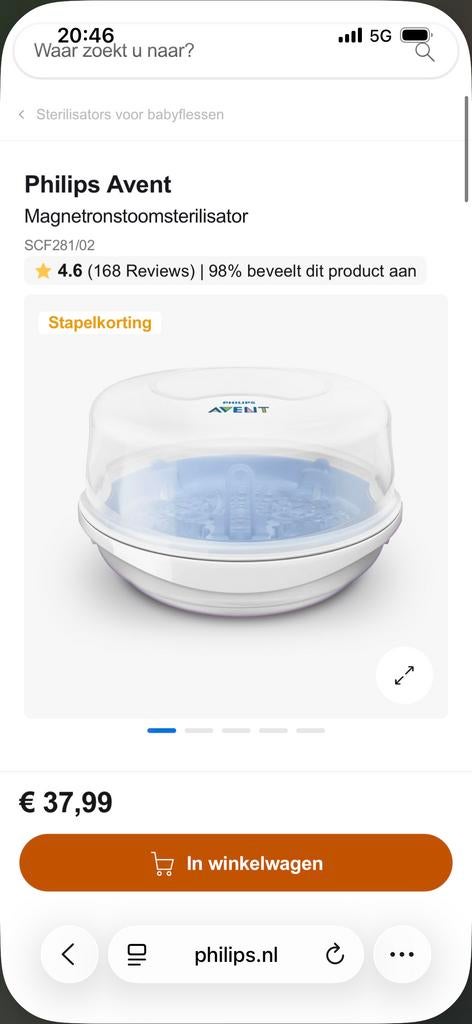 Philips Avent Magnetron Stoom Sterilisator, Ophalen of Verzenden, Gebruikt, Sterilisator