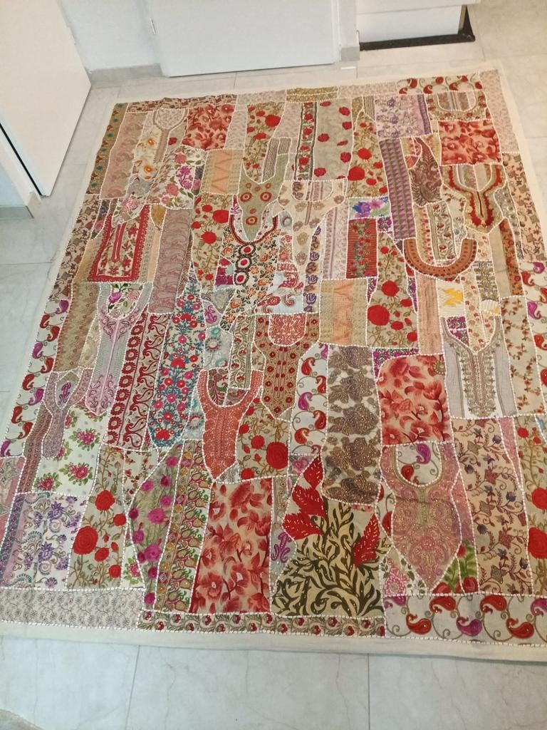 Wandkleed met patchwork en borduursels, Ophalen of Verzenden