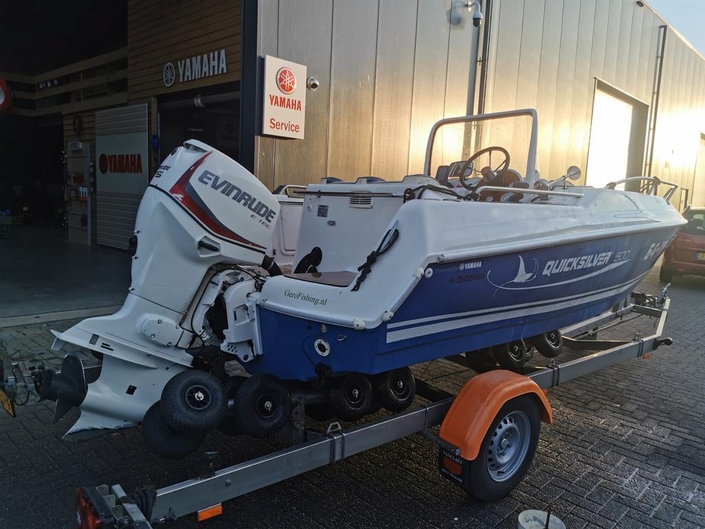 Quicksilver 500 Commander met Evinrude E-TEC 75 pk, Watersport en Boten, 70 pk of meer, Ophalen of Verzenden, Zo goed als nieuw