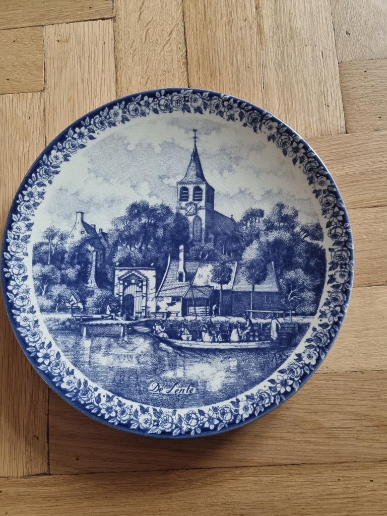 Gesigneerd Delfts Blauw bord 'De Lente' 29cm, Ophalen of Verzenden