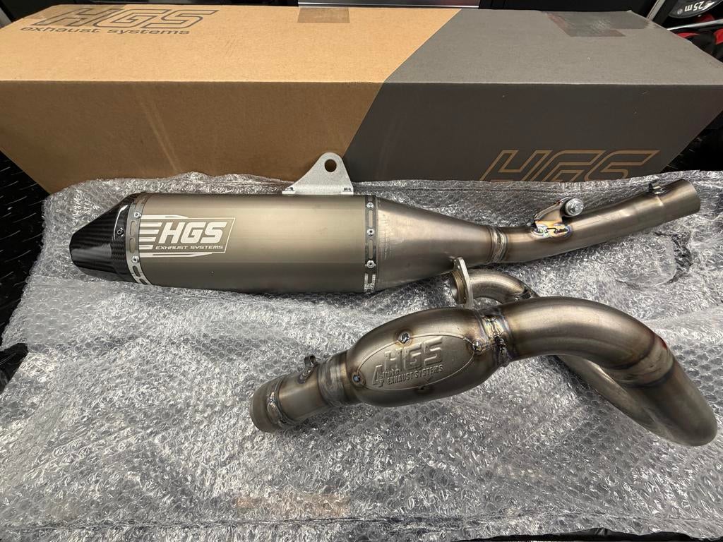 HGS Vol Titanium Uitlaatsysteem Honda CRF250R 2 uur oud, Motoren, Onderdelen | Overige, Ophalen of Verzenden, Gebruikt