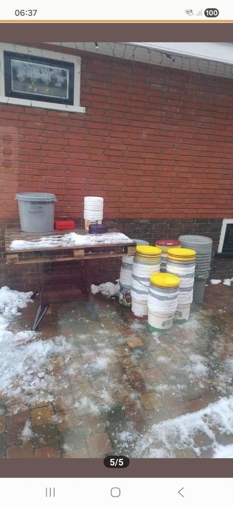 Diverse emmers met afsluitbaar deksel - 10L en 27L, Huis en Inrichting, Emmers, Ophalen