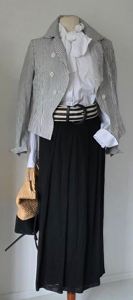 Pauw linnen overslagrok & purdey blazer 40/42, Pauw Purdey, Verzenden, Zwart, Kostuum of Pak