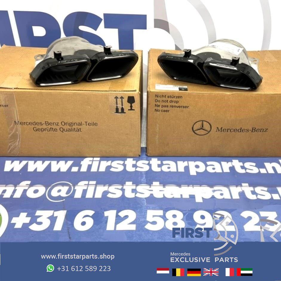 2021 FACELIFT 63 AMG UITLAATSIERSTUKKEN SET ZWART ORIGINEEL, Gebruikt, -, Ophalen of Verzenden, -