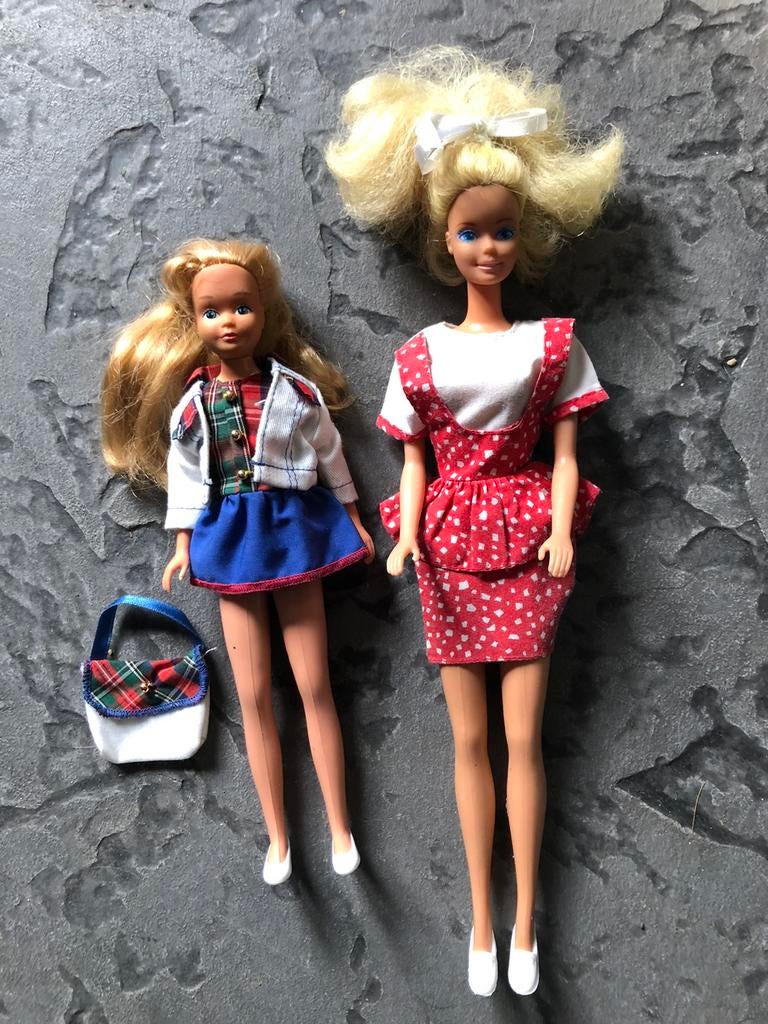 Barbie1966& skipper1967 mattel in genuwine outfits, Ophalen of Verzenden, Zo goed als nieuw, Fashion Doll
