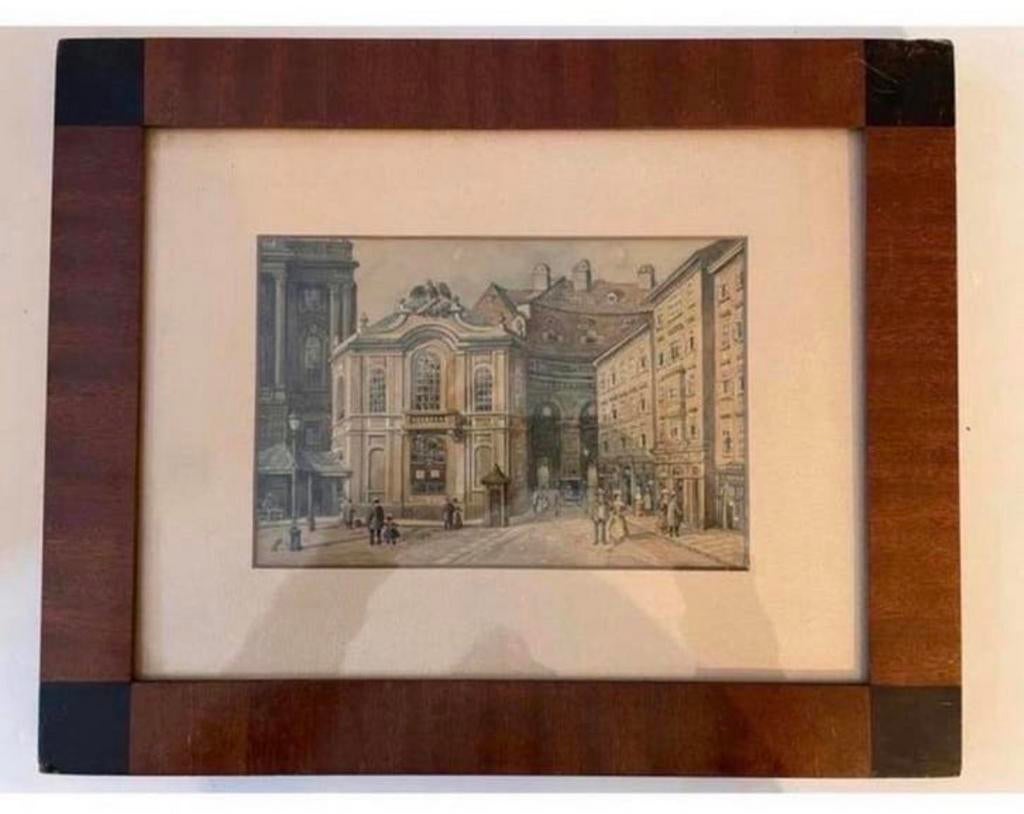 Aquarel Wenen: Palais Niederösterreich & Michaelerkirche, Antiek en Kunst, Kunst | Schilderijen | Klassiek, Ophalen