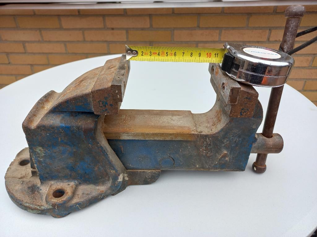 Eron 100 mm bankschroef bankschroeven werkbank werkplaats, Ophalen, Gebruikt, 170 cm of meer, Bankschroef