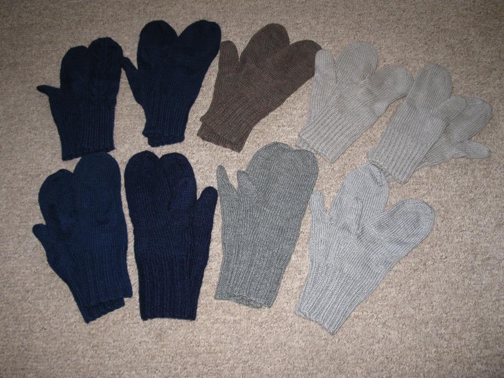 6 Paar gebreide handschoenen, wanten voor volwassene, Ophalen of Verzenden, Nieuw, Blauw