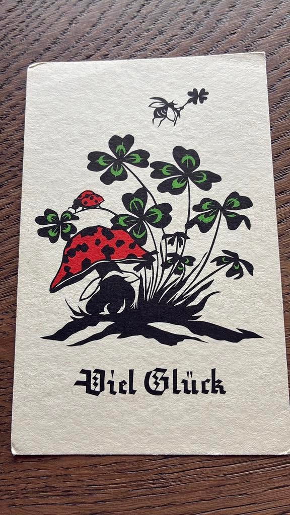 Veel geluk. Paddestoel, lieveheersbeestje, bij, klaver 5,, Ophalen of Verzenden, Sterren en Beroemdheden