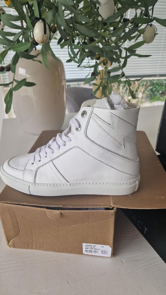 Zadig & Voltaire witte leren La Flash sneakers maat 39 NIEUW, Zadig & Voltaire, Wit, Nieuw, Ophalen of Verzenden