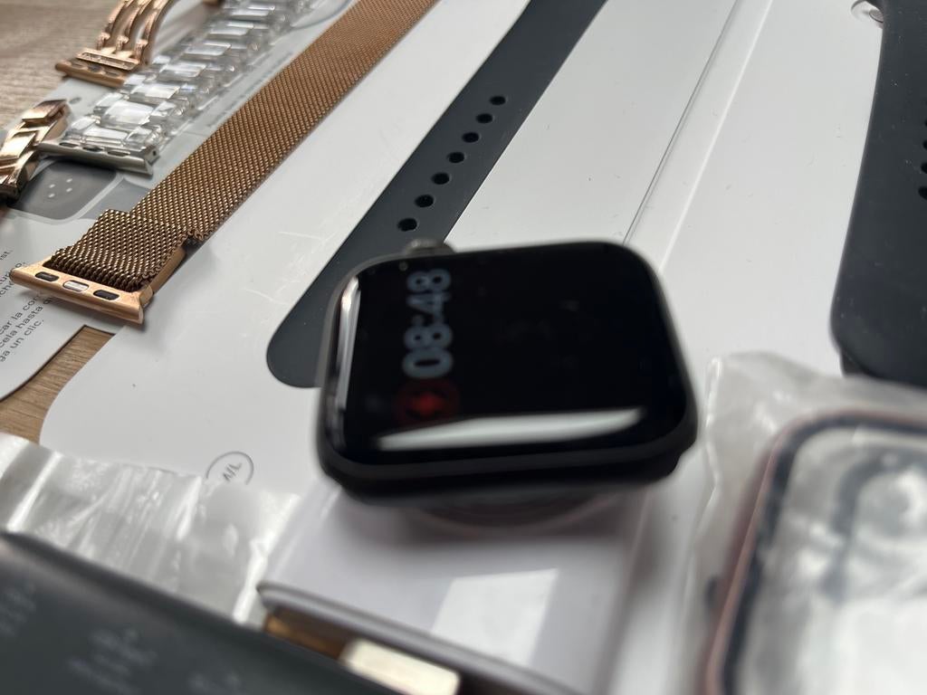 Goed werkende smartwatch van Appel  met accessoires, Ophalen, Gebruikt, Zwart, IOS