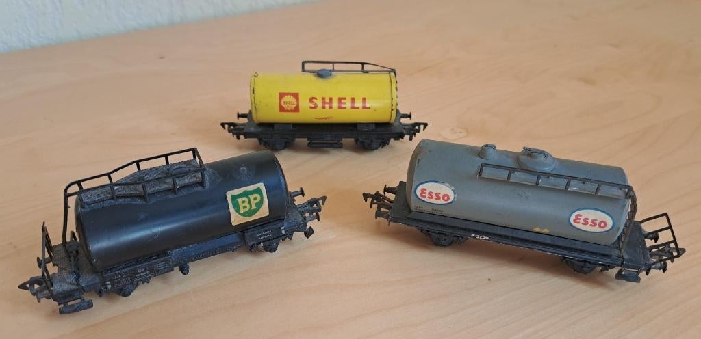 3 x H0-wagon - Shell - Esso - BP (Fleischmann), Hobby en Vrije tijd, Modeltreinen | H0, Gebruikt, Wagon, Gelijkstroom of Wisselstroom