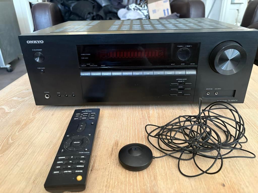 Onkyo TX-NR474 4K Receiver, Ophalen of Verzenden, Zo goed als nieuw, 60 tot 120 watt, Onkyo