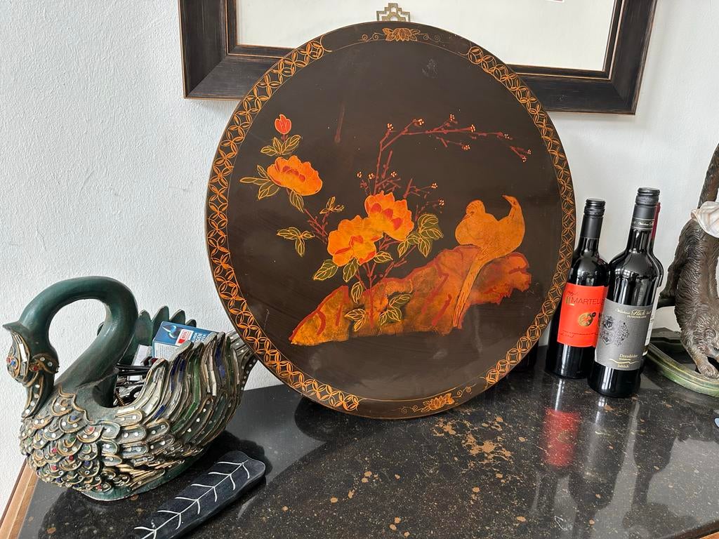 Oosters Chinees houten lakpaneel wandpaneel schilderij, Ophalen of Verzenden