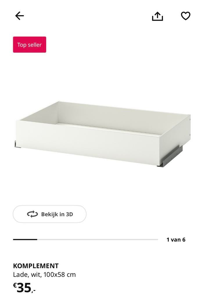 Ikea pax lade 3x 100x58, Ophalen, 50 tot 100 cm, Zo goed als nieuw, Minder dan 100 cm