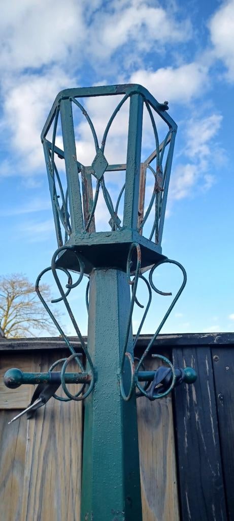 Lantaarnpaal, smeedijzer, Tuin en Terras, Buitenverlichting, Ophalen, Gebruikt, Staande lamp, Netvoeding