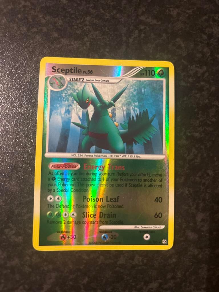 Pokémon Kaart Sceptile LV.56 Reverse Holo (2008), Ophalen of Verzenden, Gebruikt, Losse kaart, Foil