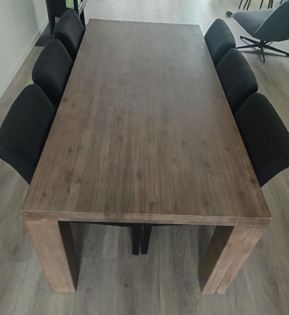Eettafel en eettafelstoelen, Huis en Inrichting, Tafels | Eettafels, Ophalen, Gebruikt, 50 tot 100 cm, Vijf personen of meer